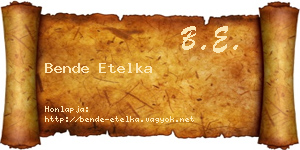 Bende Etelka névjegykártya